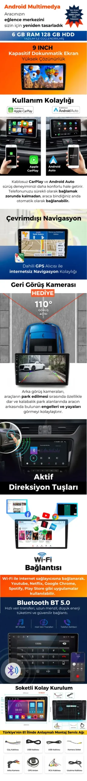 Subaru Outback / Legacy - Araç Multimedya Ekran - 6Gb 128Gb - S - Silver - 2010 - 2014 - 9 Inch - Upg - Myway 18 Araç Multimedya Ekran - Double Teyp - Android Teyp